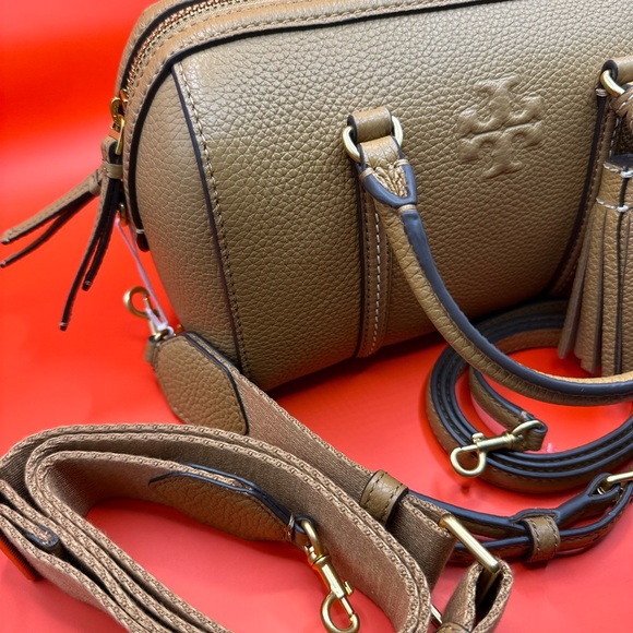NWT! Tory Burch Thea Mini Satchel Tiramis Leather Crossbody - Picture 6 of 16